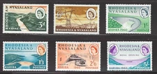 GREAT BRITAIN - Rhodesia and Nyasaland - Scott no 172 to 177 (Set) - MNH
