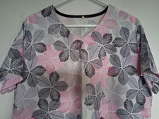 SIze XL scrub top in white, pink, gray black. Excellent condition