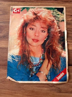 Sandra Vintage Turkish SES Magazine Poster 80s Pop Maria Magdalena Rare