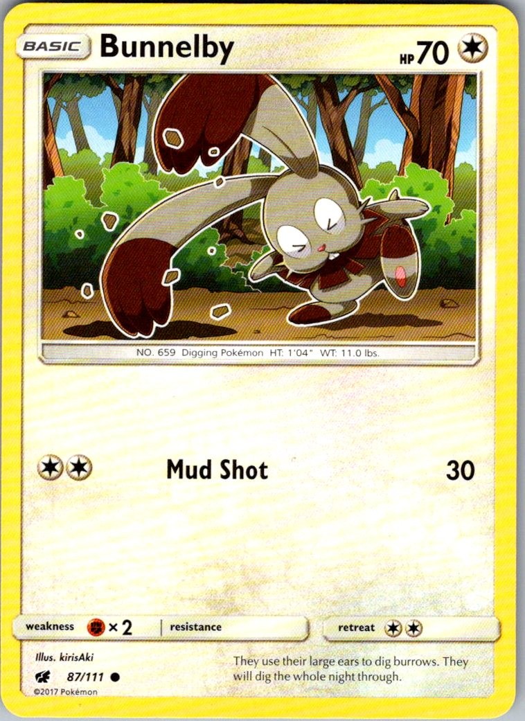 Bunnelby Crimson Invasion 87/111 Common Pokemon Near Mint