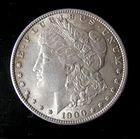 1900 Morgan Silver Dollar P Philadelphia some Toning AU + Details 1900-P