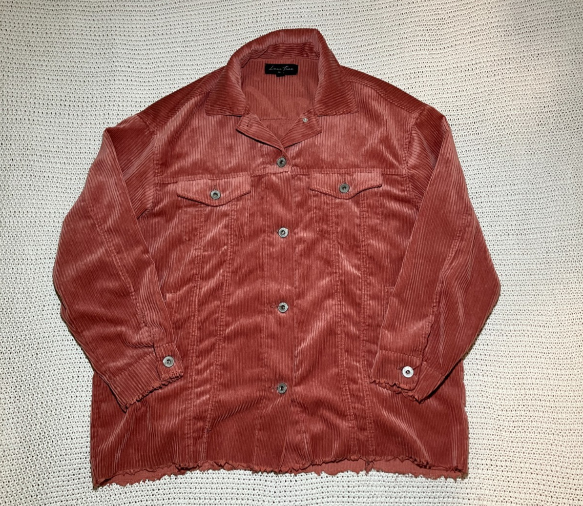 Love Tree Pink Button Down Shacket Jacket Corduro… - image 2