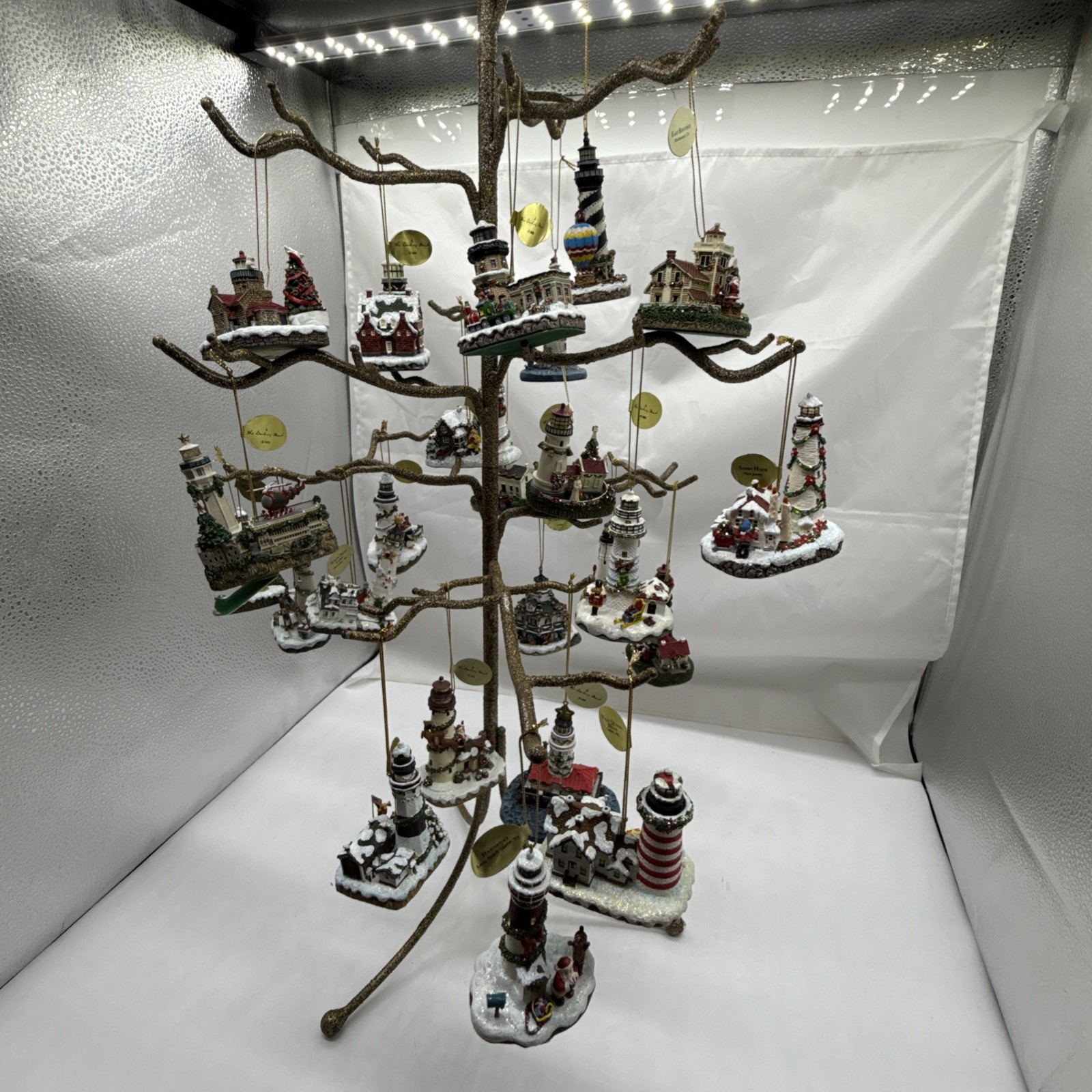 Danbury LIGHTHOUSE Hanging Christmas Tree Ornaments WBOX Lot of 24 Original Tags