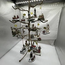 Danbury LIGHTHOUSE Hanging Christmas Tree Ornaments WBOX Lot of 24 Original Tags