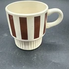 Vintage McCoy Pottery Brown Striped Stacking Coffee Mug MCM