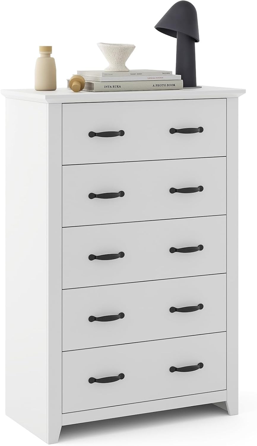 5-Drawer Tall Chest Dresser Freestanding Storage Unit 47 Inches