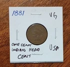 USA 1c~ One Cent ~Indian Head Cent 1881 ~* VG ~  Coin