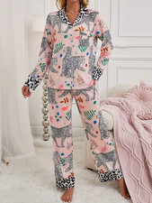Pink Leopard Jungle Vibe Long Sleeve Pajama Set 3D All Over Print - Adult  Kid