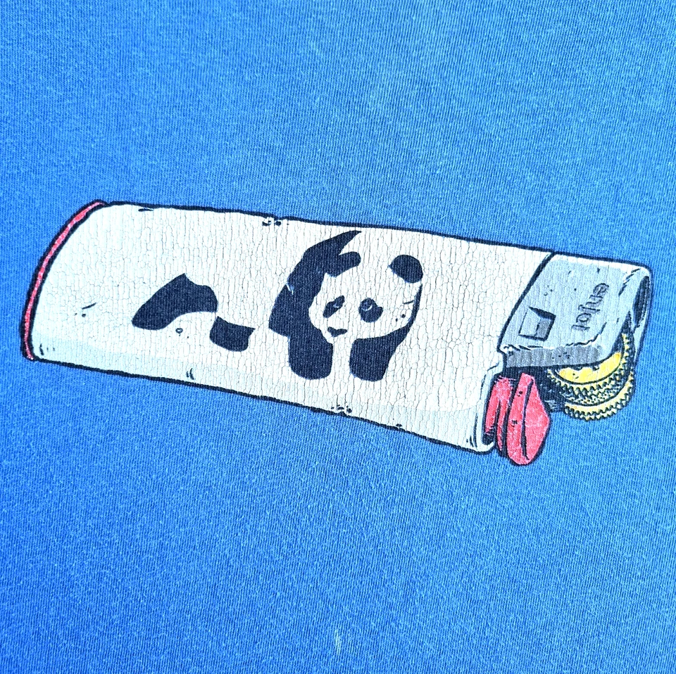 Vintage ENJOI Skateboard Shirt L Skate Bic Lighter Smoke Zippo Panda Cartoon Pop - Image 4 of 4