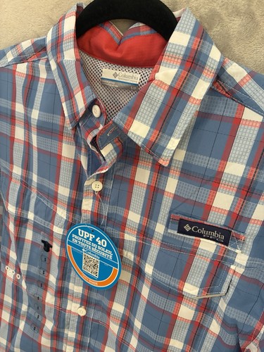 Columbia PFG Hemd Herren S super low drag kurzarm upf40 kariert Fischwanderung