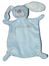 Doudou plat lapin bleu Grain de Blé