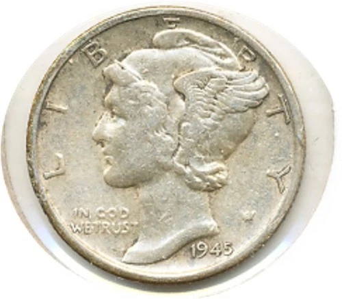 US Coin  1945 S   Mercury dime XF    ....C-10039