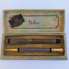 1926-29 PARKER Lucky Curve Pastel Mauve Fountain Pen Mechanical Pencil Set