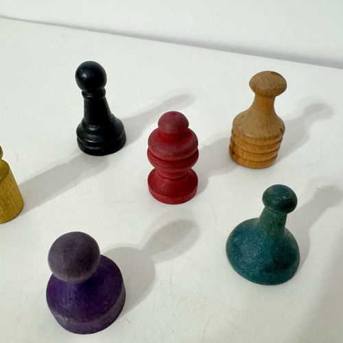 1930-1940s Monopoly 6 Wooden Tokens Movers Old Wood Replacement Pieces Vintage - Picture 2 of 4