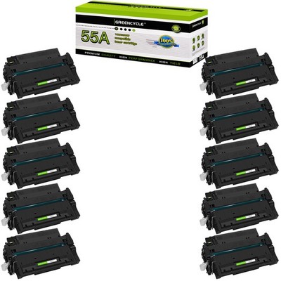 GREENCYCLE 10PK CE255A Toner Cartridge Fits For HP LaserJet P3010 P3015 P3015dn