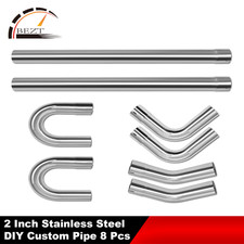 8 Pcs Ss Diy 2 Custom Exhaust Tubing Mandrel Bend Pipe Straight U-bend Kit 8 Pcs Ss Diy 2 Custom Exhaust Tubing Mandrel Bend Pipe Straight U-bend Kit