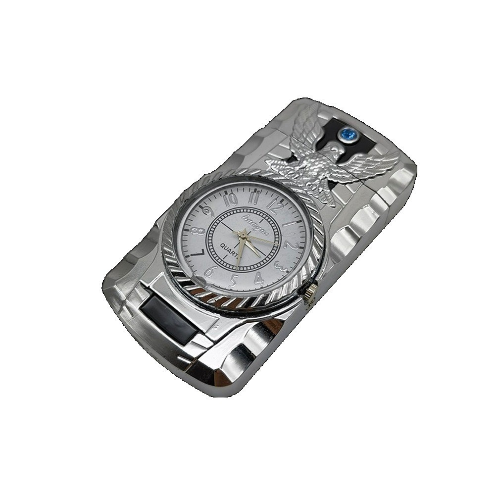 W/ Led/quartz Watch Lighters Sliver.