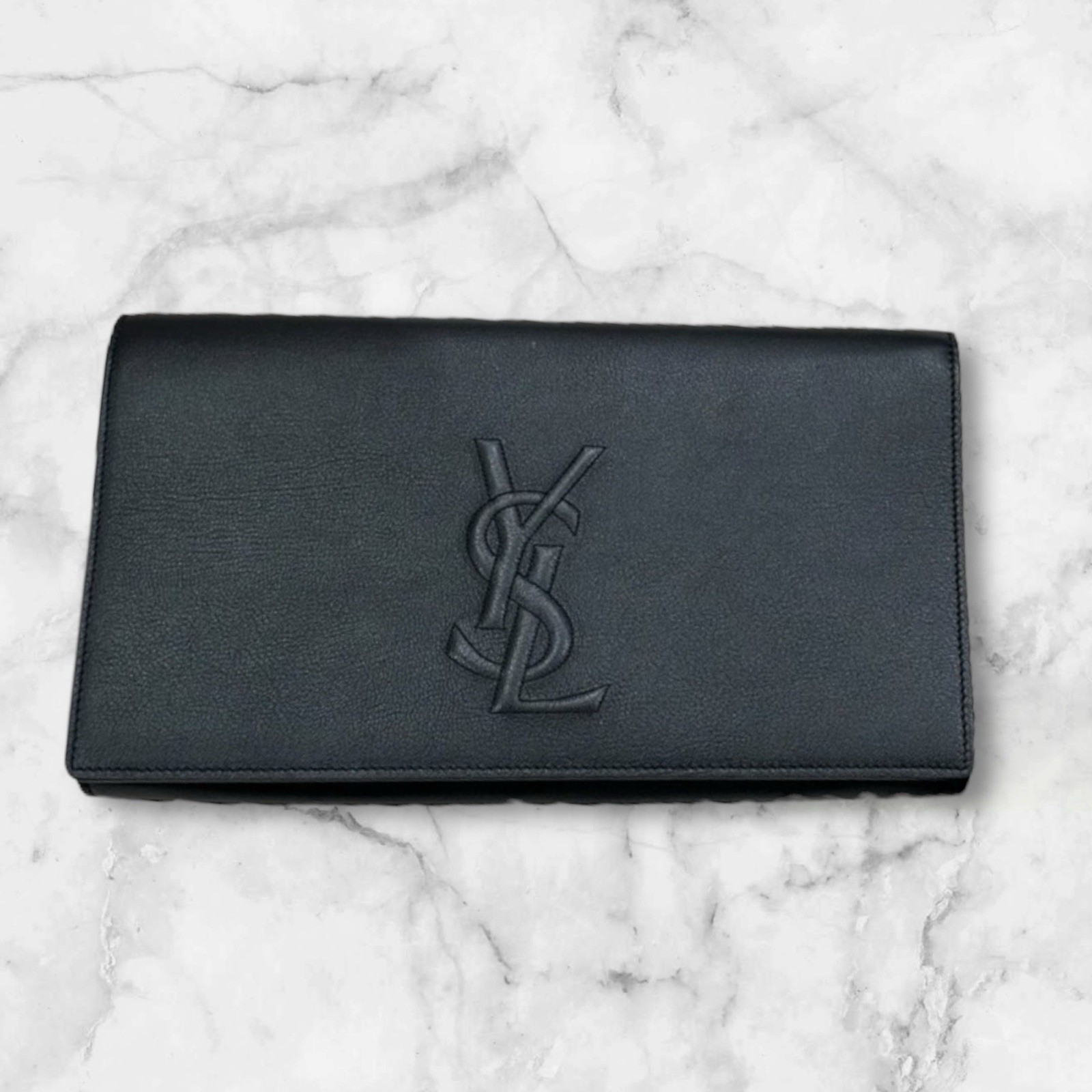 Pochette Yves Saint Laurent YSL nera su nera con sacchetto antipolvere