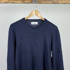 Mens Stone Island Navy Wool Sweater Size XL