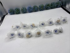 Porcelain Ceramic White Drawer Pull Cabinet Knobs Blue Flowers Lot of 14 Vintage