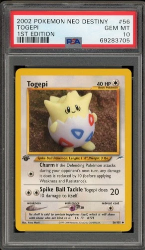 Pokemon Togepi Neo Destiny 1st Edition #56 PSA 10 Gem Mint
