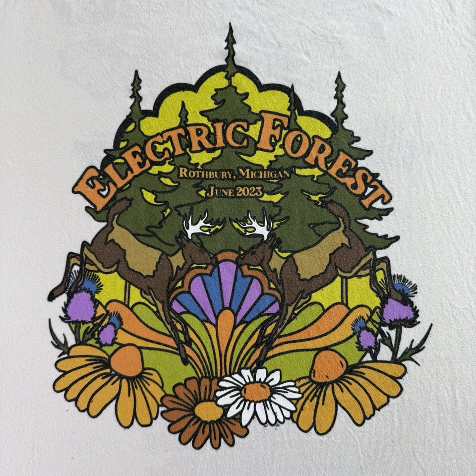 Camiseta manga larga Electric Forest Music Festival MI 2023 XL Odesza Jamie XX Foto 2 de 4