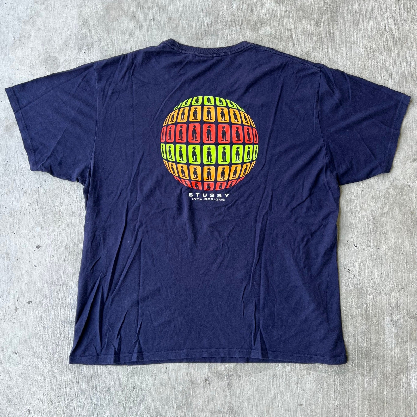 Vintage y2k stussy navy blue graphic t shirt