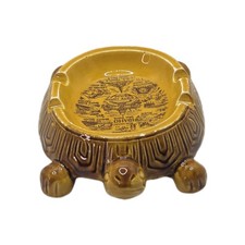 Vintage Ceramic Turtle Shaped Souvenir Ashtray Sun Valley Idaho Trinket Dish 5".