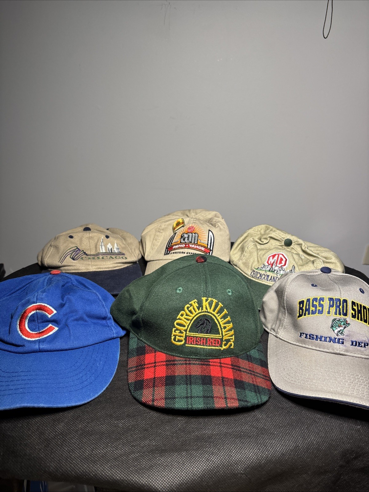 Lot of 10 Snapback Trucker Strapback Bass Pro Chicago Navy Blue Angels MG Club