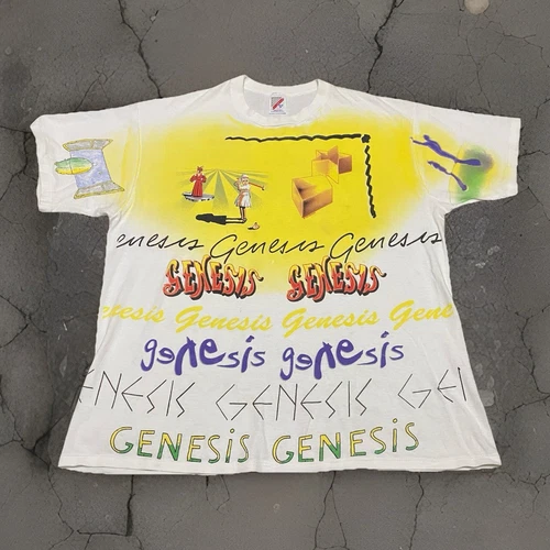 90's Genesis Concert Tour All Over Print Single Sti 1990s vintage concert t-shirt, vintage, size XL, single stitch, B+ condition