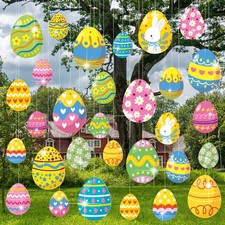 30 Pcs Easter Eggs Decorations Easter Pastel Outdoor Hanging Ornaments Double S