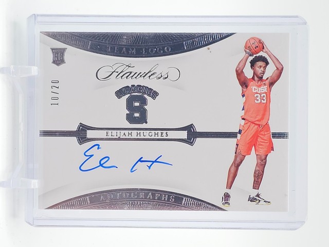Elijah Hughes 2020-21 Flawless Collegiate Team Logo Auto Rookie /20 Q6996