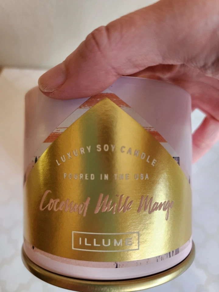 ILLUME Luxury Soy Candle Coconut Milk Mango Vanity Tin 11.8 oz NEW Unlit Pink - Image 3 of 4