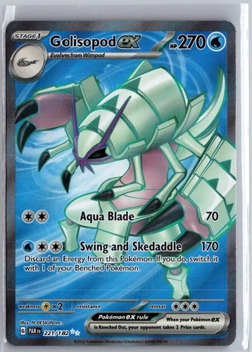 Golisopod ex 221/182 Ultra Rare Paradox Rift Pokemon Holo Near Mint
