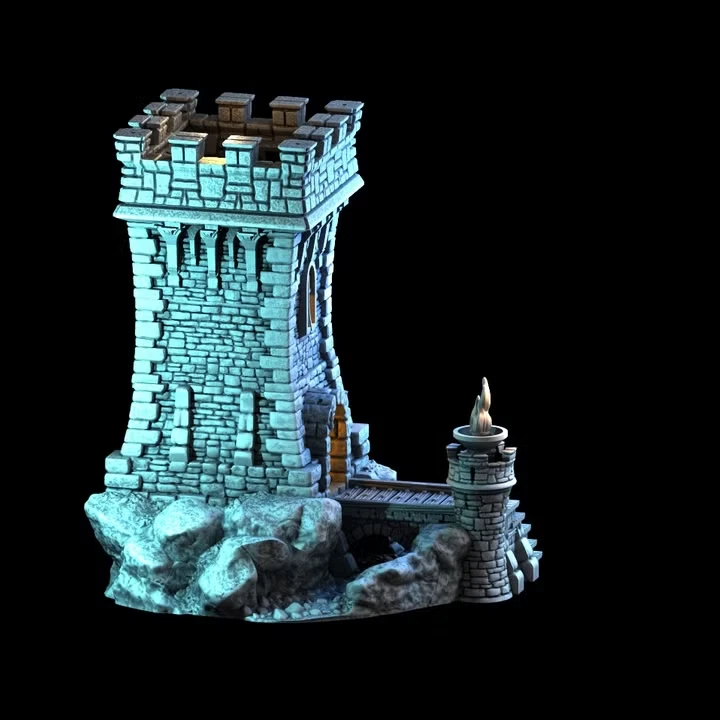 Tabletop Gelände Gebäude Mysteriöser Fantasy Turm Unbemalt 28mm