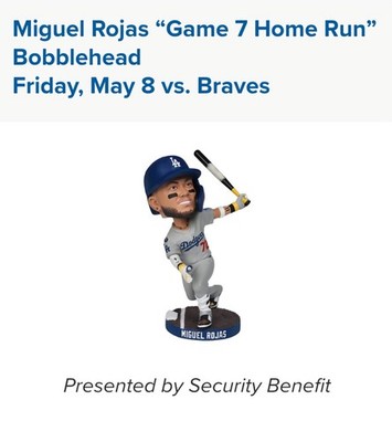 PRESALE 🇻🇪🏆 LA Dodgers Miguel Rojas Game 7 Home Run Bobblehead