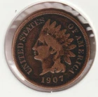 US Rare Old West 1907 Indian Head Penny Coin American Collection Shield Cent USA