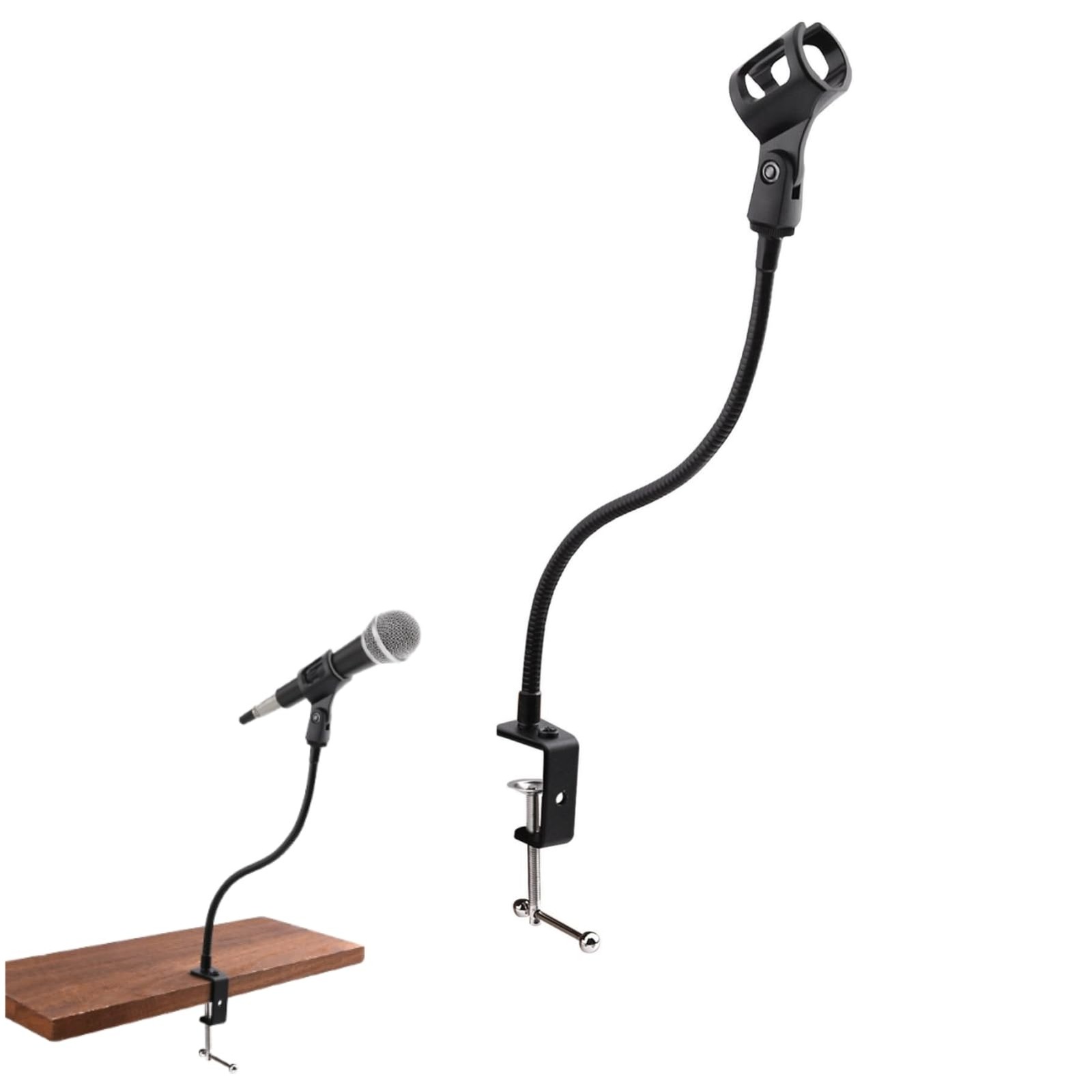 Bras de microphone réglable 360 avec fixation table et tige col de cygne pour podcaster