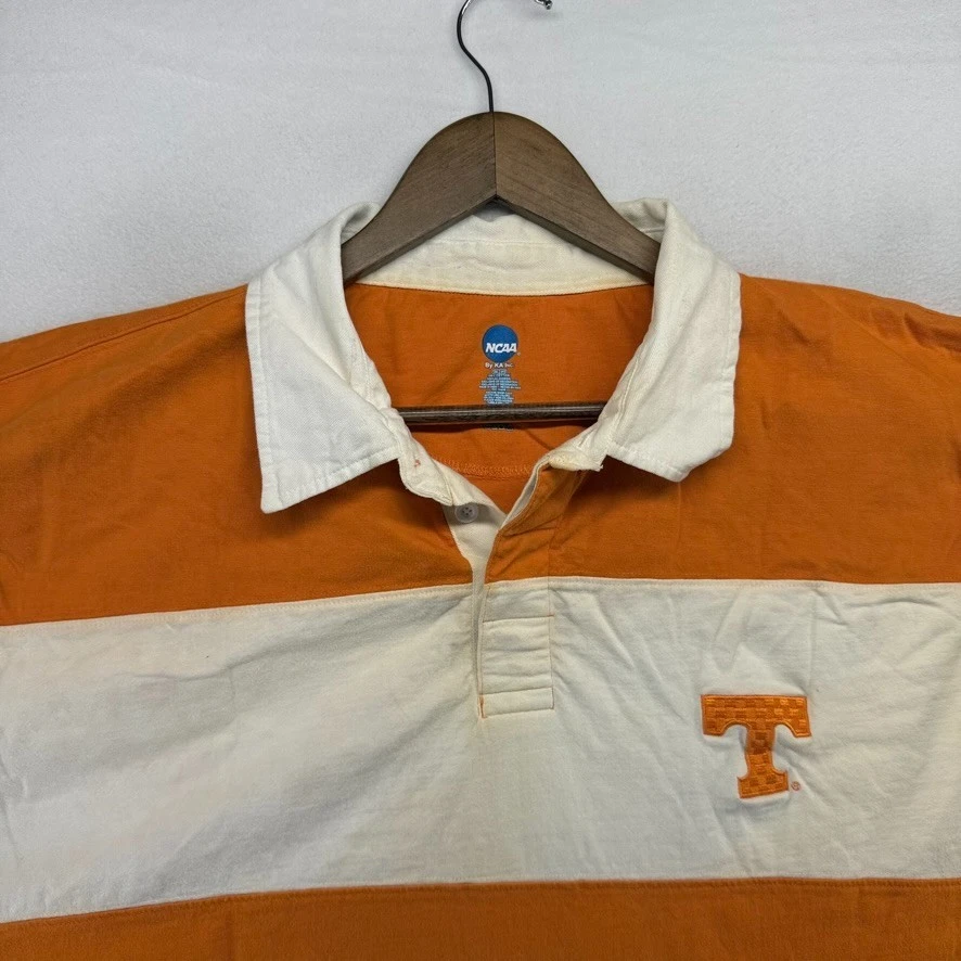 Camisa de rugby de la Universidad de Tennessee para hombre 2XL naranja blanca bordada cuadrada y2k Foto 4 de 4