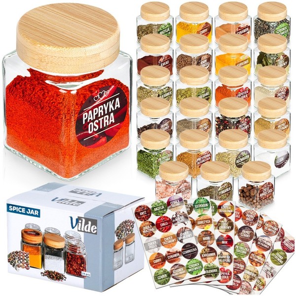 GewüRzglas GewüRzgläSer GewüRzbehäLter Aus Glas 100 Ml 24 Stk. + 90 Etiketten-image