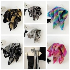 Liquid Silver Hair Scarf Hip Hop Laser Color Hair Band Punk Bandana Streetwear