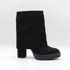 I.N.C. Int Concepts Women Black Acelina Fold-Over Cuffed Dress Booties Size 8M