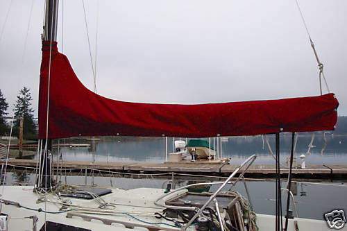 Sunbrella Jockey Red Mainsail Cover 10-11' Custom Made, we carry all colors - Picture 1 of 5