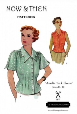 Now & Then Schnittmuster The Amelie Biesen Bluse Damen UK 8 bis 18