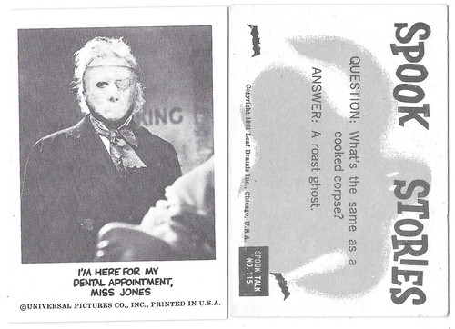 Son of Spook Theatre Stories 2. Serie Sammelkarten Blatt 1961 SIE WÄHLEN KARTE - Bild 68 von 118