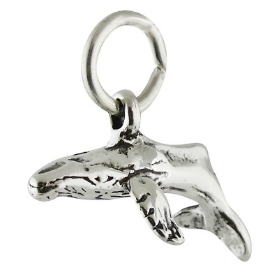 Humpback Whale 3D 925 Solid Sterling Silver Charm Pendant MADE IN USA