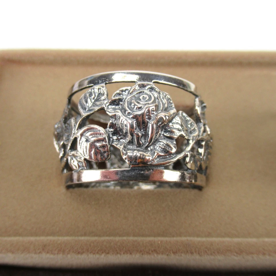 2 Christoph Widmann Serviettenringe versilbert Hildesheimer Rose Napkin Rings - Bild 2 von 3