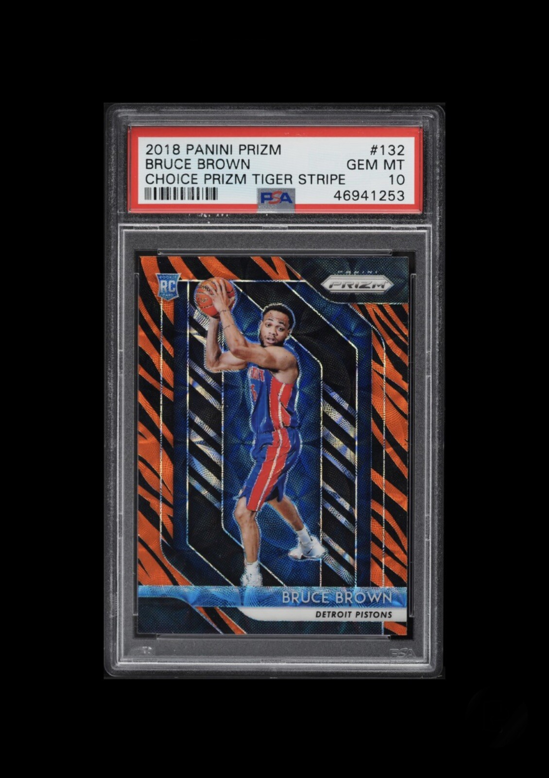 2018-19 Bruce Brown Panini Prizm RC Tiger SSP PSA 10 - Pistons / Nets 💎