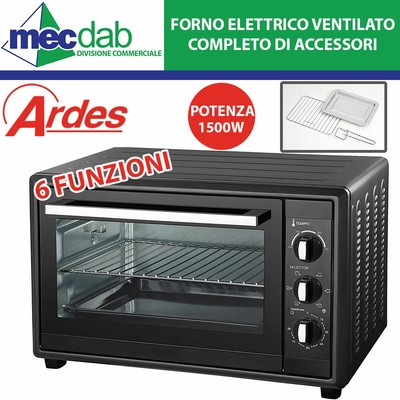 Forno Elettrico Ventilato Ardes Con Luce Interna, 30 Litri 6 Funzioni 1500W  | eBay