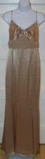 VERA WANG MAIDS Carmel Spaghetti Strap Full Length Fluted Hem Dress Sz 6